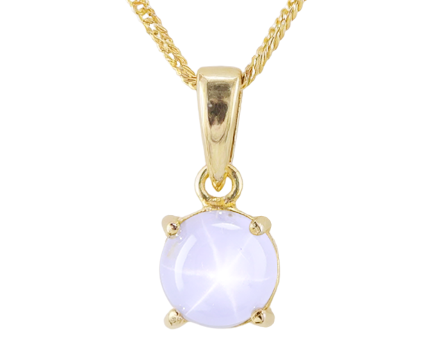 18KT GOLD PENDANT SET WITH 01 STAR SAPPHIRE
